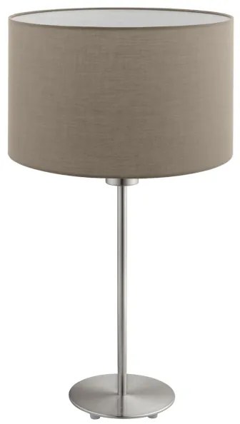 Eglo - Lampada da tavolo LED TUNJA 1xE27/60W/230V 38,5 cm cromo opaco/taupe