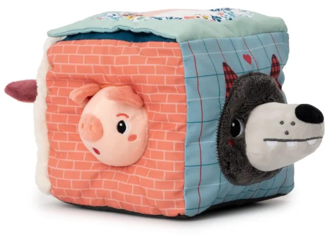 Lilliputiens - Cubo tessile per le attività - Lupo Louis