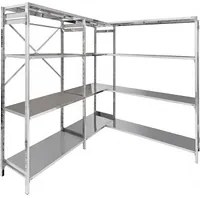 Scaffalatura pensile in acciaio inox con ripiani ad incastro cm. 160x40x200h