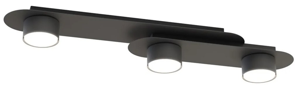 Lampada da soffitto in acciaio STILO 3 nera da interno 3xGX53