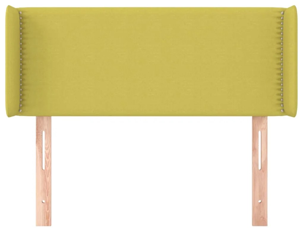 Testiera ad orecchio verde 103x16x78/88 cm in tessuto