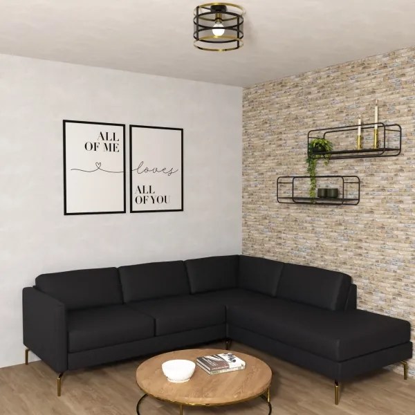 Lampadario a plafone RIM 1xE27/60W/230V nero/oro