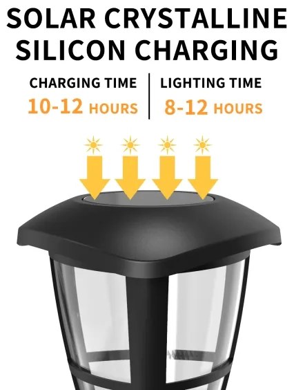 Aigostar - Set da 12 lampade solari a LED LED/0,06W/2V 33,8 cm 6500K IP44 nero