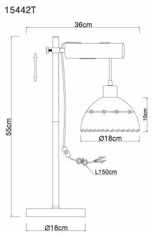 Globo 15442T - Lampada da tavolo REX 1xE27/60W/230V