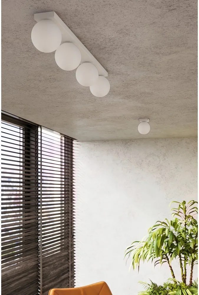 Plafoniera bianca con paralume in vetro ø 12 cm Umerta – Sollux