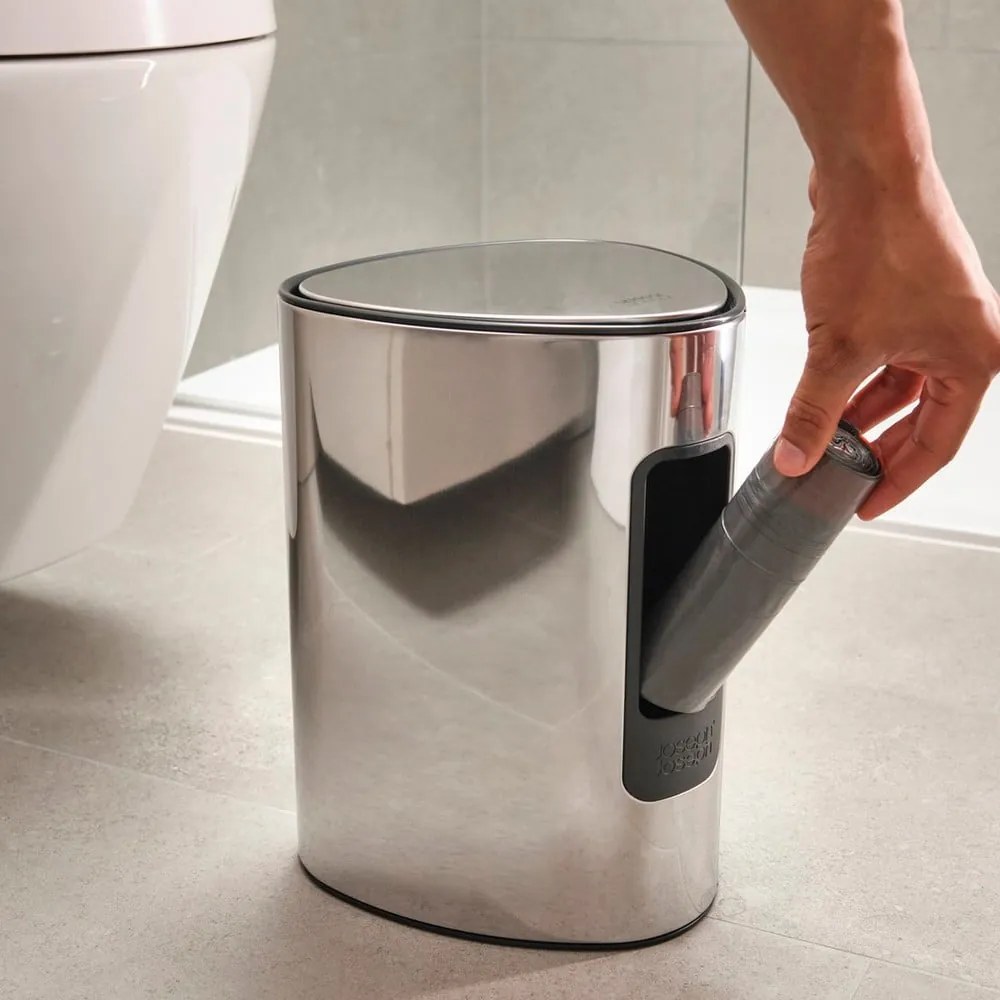 Pattumiera in plastica argentata 5 l Luxe - Joseph Joseph