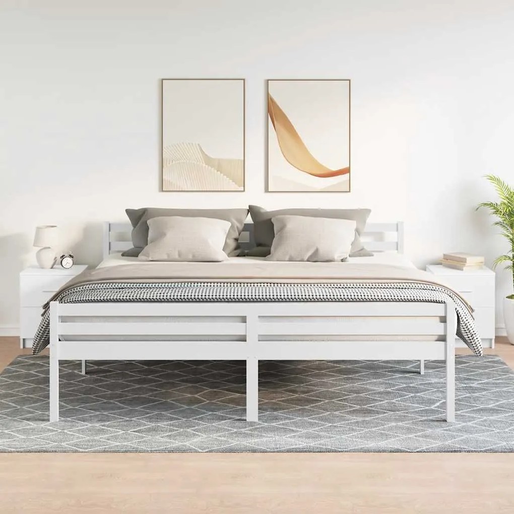 Comodini 2 Pz Con 2 Cassetti Bianchi 40x36x50 Cm /