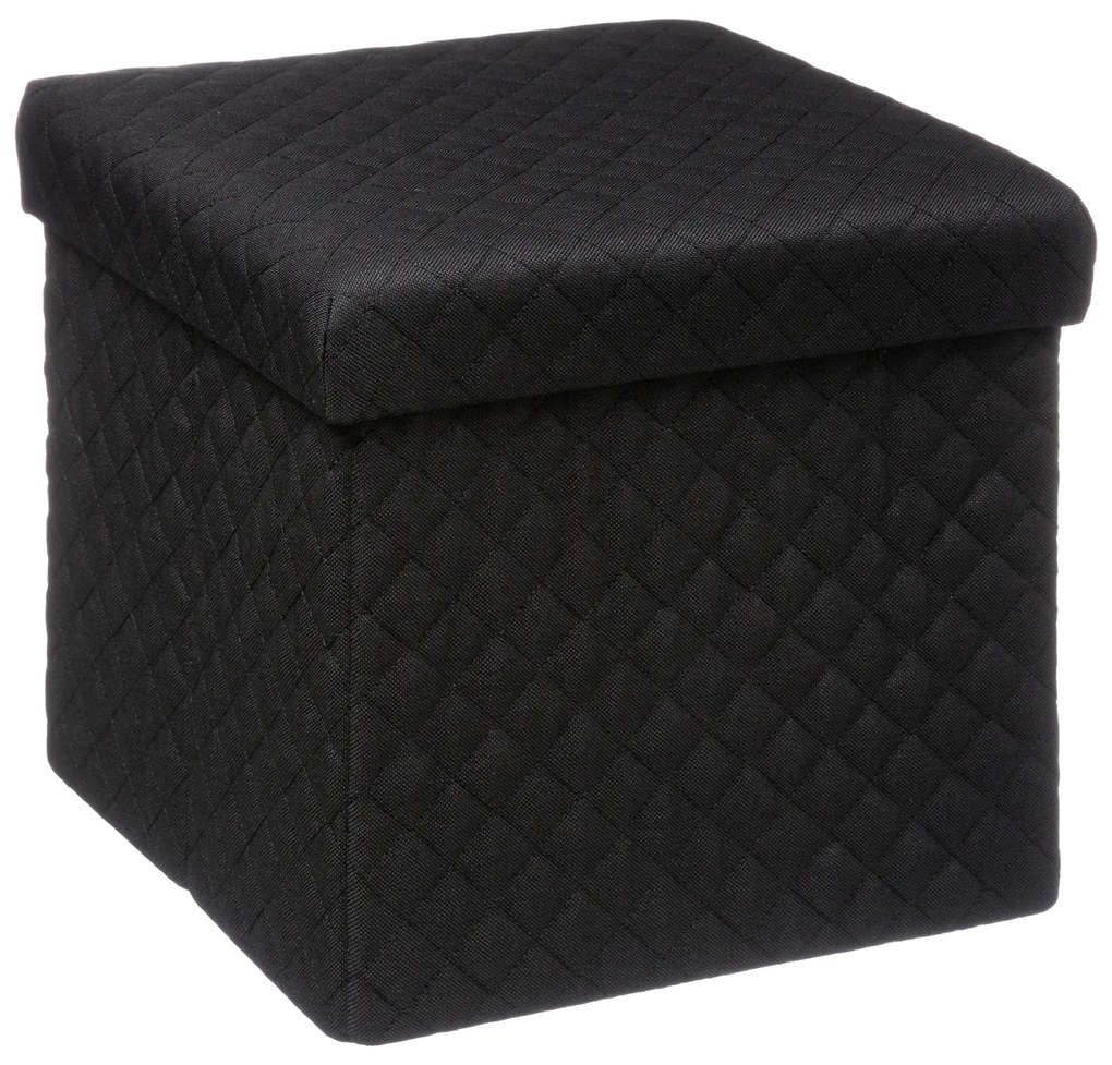 Pouf contenitore pieghevole nero 31x31 cm
