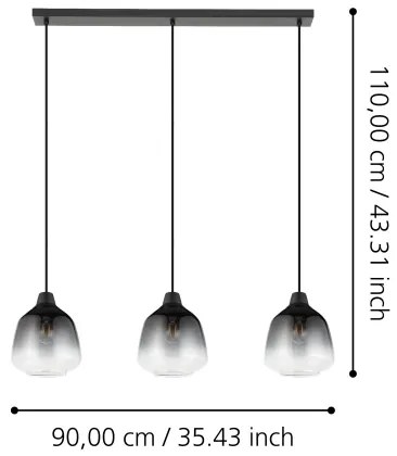 Eglo 43822 - Lampadario a sospensione con filo SEDBERGH 3xE27/40W/230V