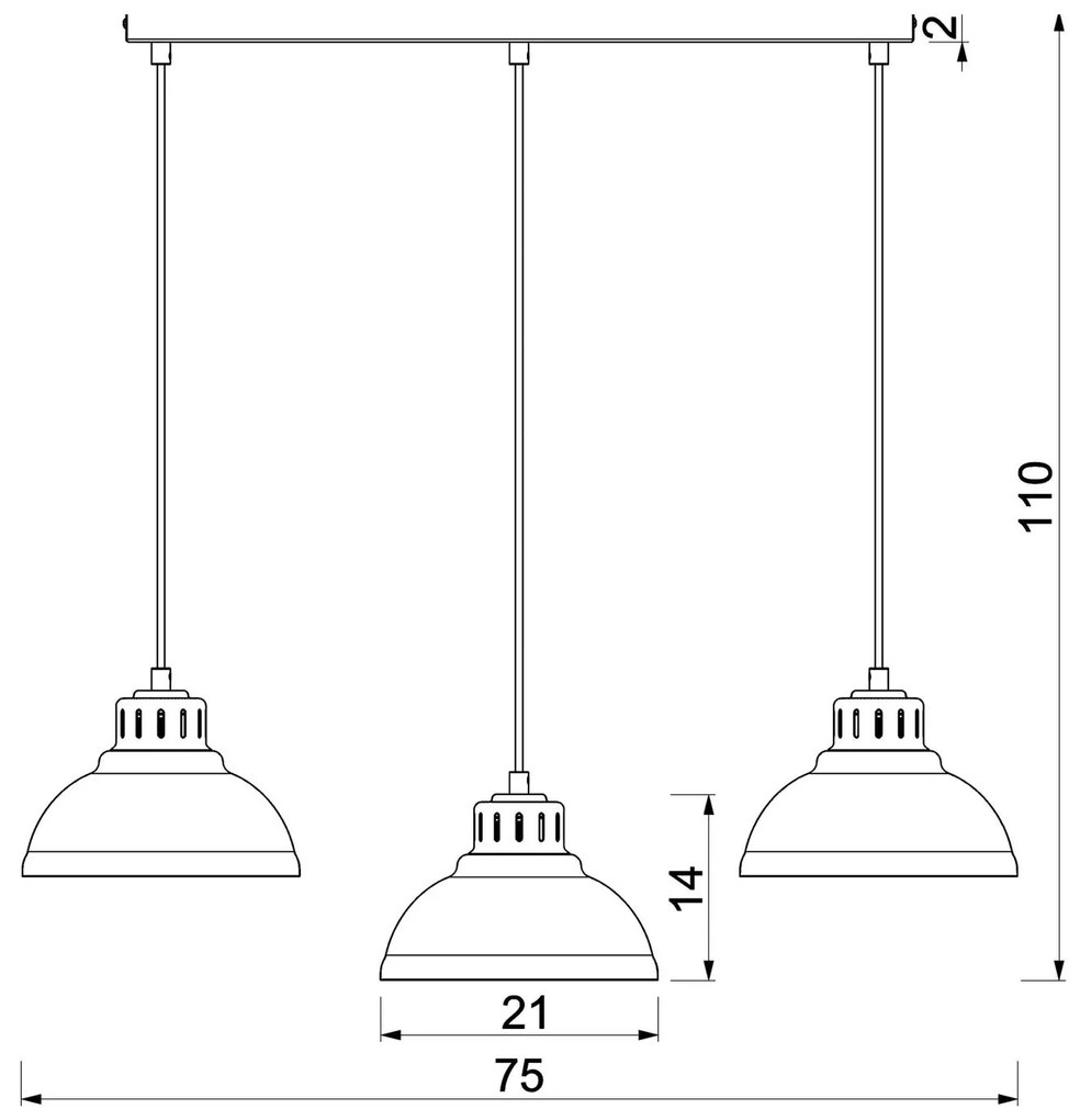 Luminex Lampada a sospensione Sven, a 3 luci, beige, acciaio