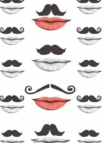 Mindthegap Carta da parati Moustache and Lips - WP20084