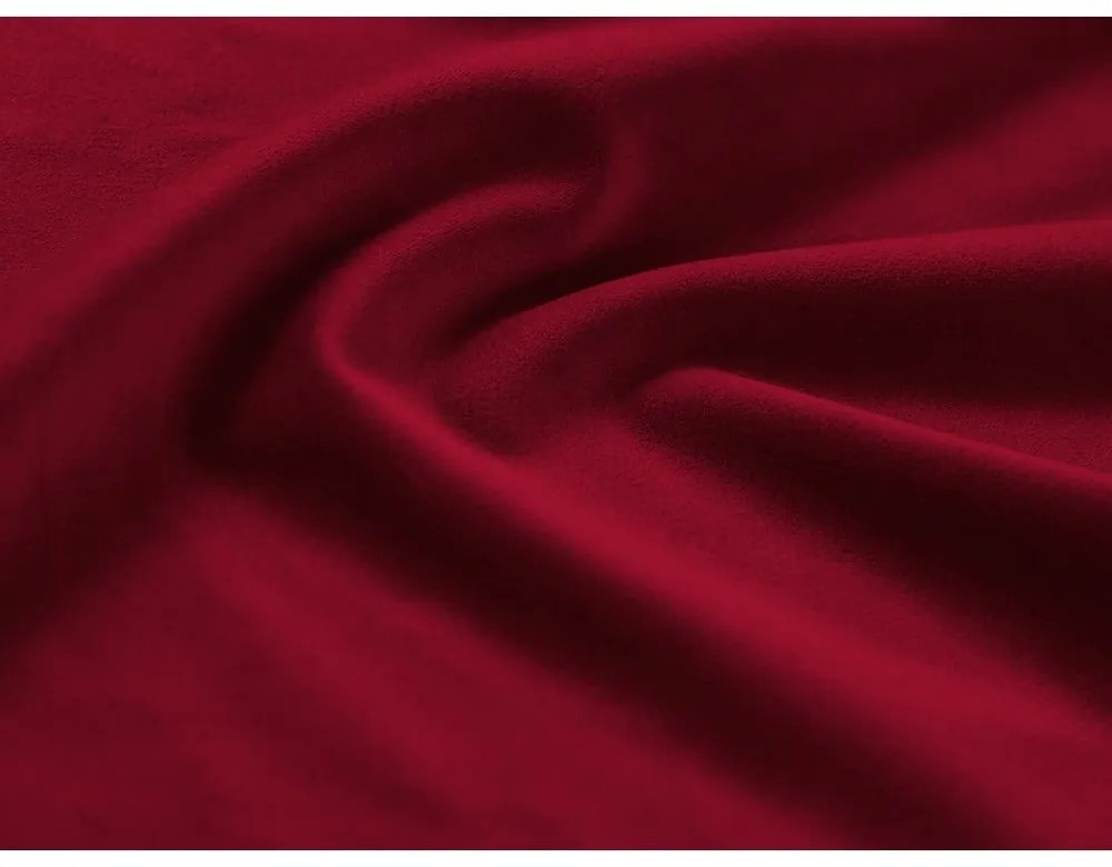 Divano angolare rosso allungabile e con contenitore (con penisola a destra/a U) con rivestimento in velluto Kyoto – Cosmopolitan Design