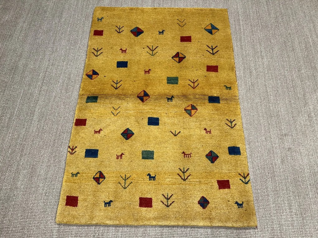 Gabbeh Tappeto persiano 150x100 Giallo (Iran) Annodato A Mano
