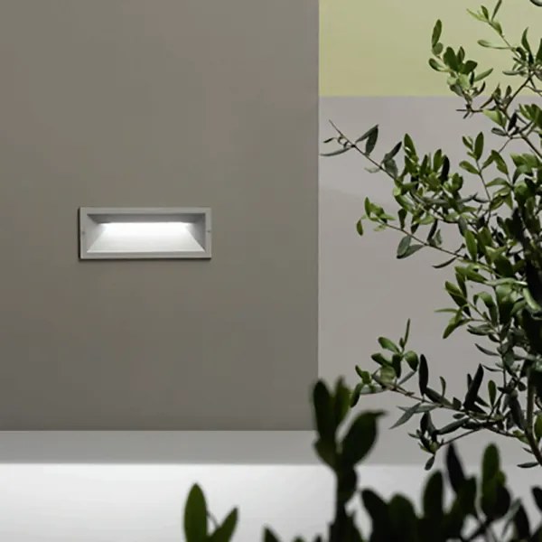 Lampada applique a incasso SHADE per esterni in alluminio SILVER