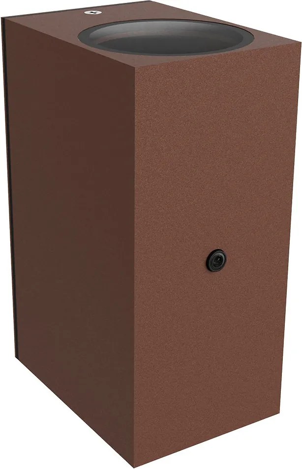 Applique Rettangolare 2xGU10 con Sensore Crepuscolare IP65 - Corten