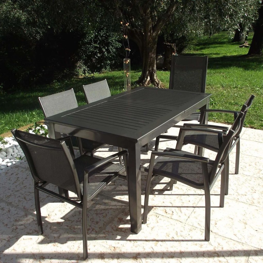 ARGENTUM - tavolo da giardino allungabile in alluminio da 150
