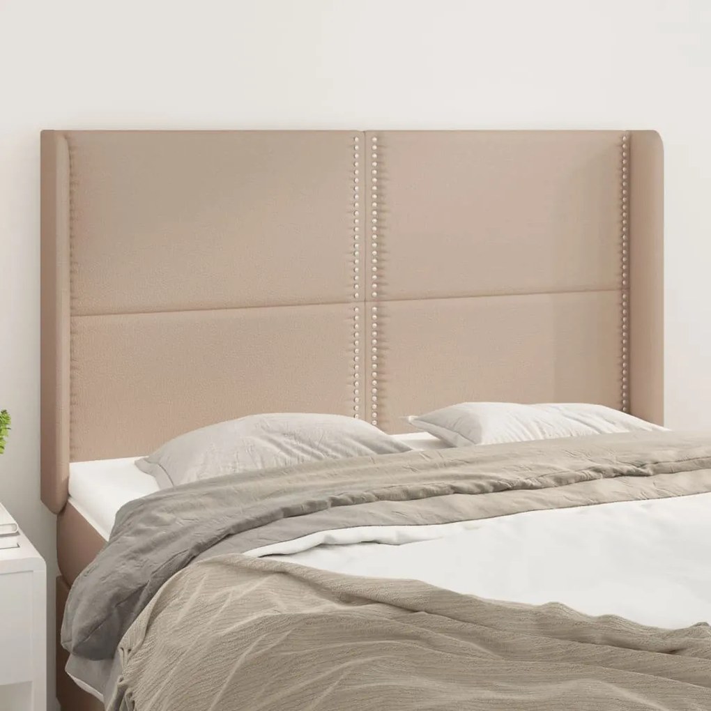Testiera Ad Orecchio Cappuccino 147x16x118/128 Cm İn Similpelle /