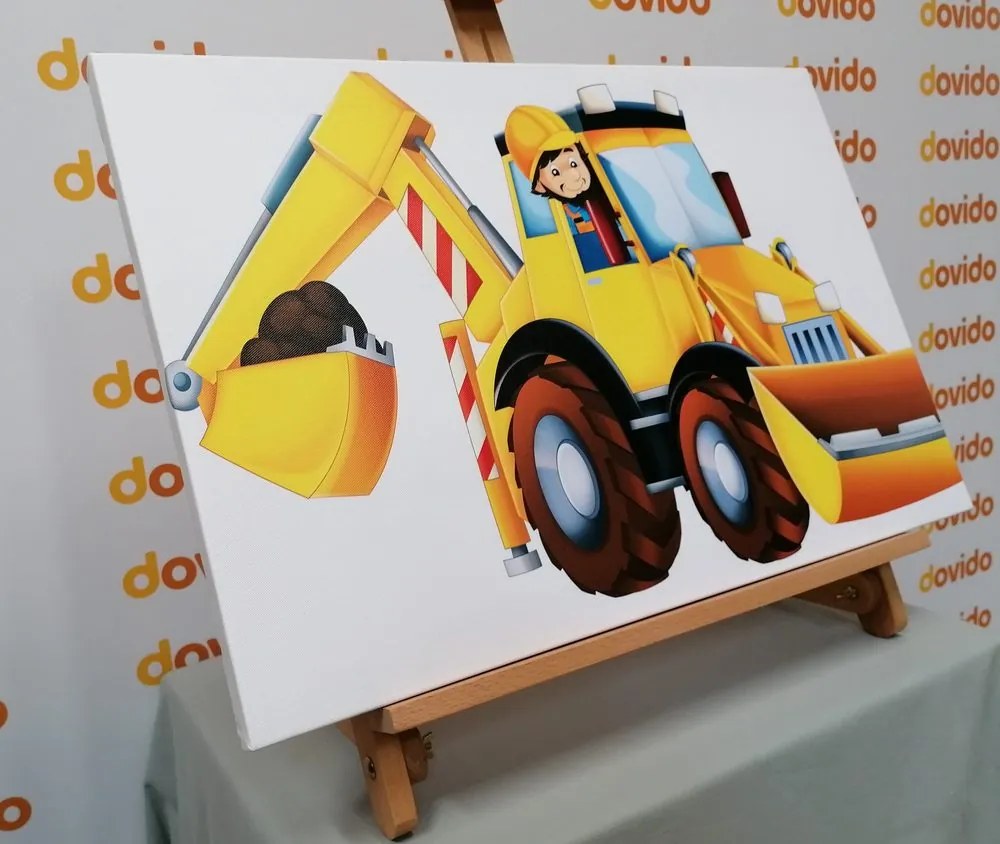 Quadro su tela – Escavatore per bambini