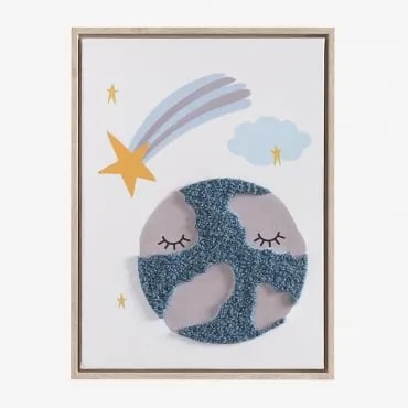 Quadro Decorativo Con Trama Tessile (30x40 Cm) Haley Kids Multicolore Soft - Sklum