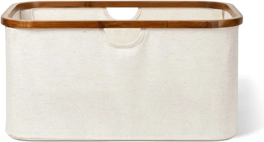 Cesta per il bucato color crema in tessuto pieghevole Bamboo/Linen – Bigso