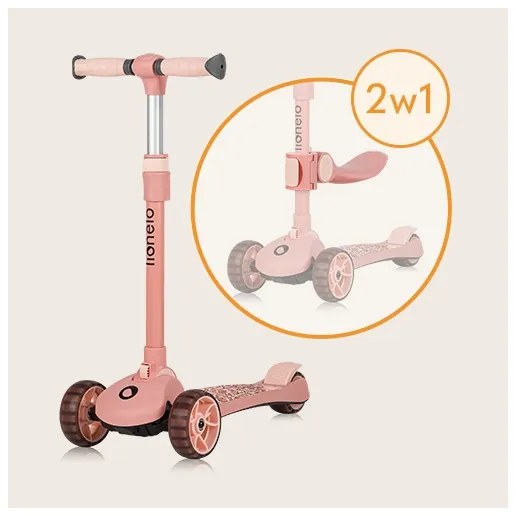 Lionelo - Per bambini scooter 2in1 FRANKY rosa
