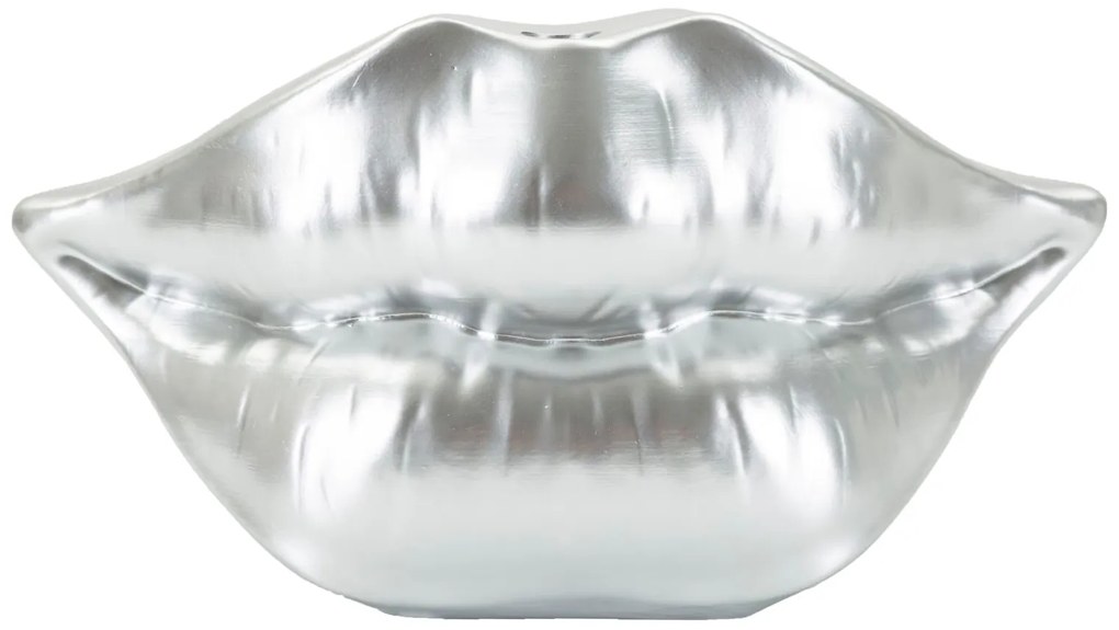 Vaso Mouth Lip Silver Cm 23X8X12 Design Unico e Elegante