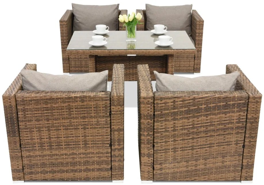 Mobili da giardino in rattan sintetico Roma Premium 4 Garden Point marrone