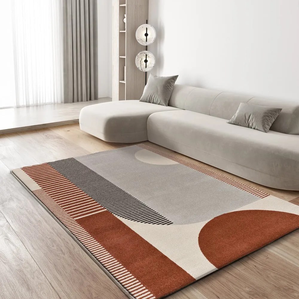 Tappeto rosso/grigio 200x290 cm Gaia – Universal