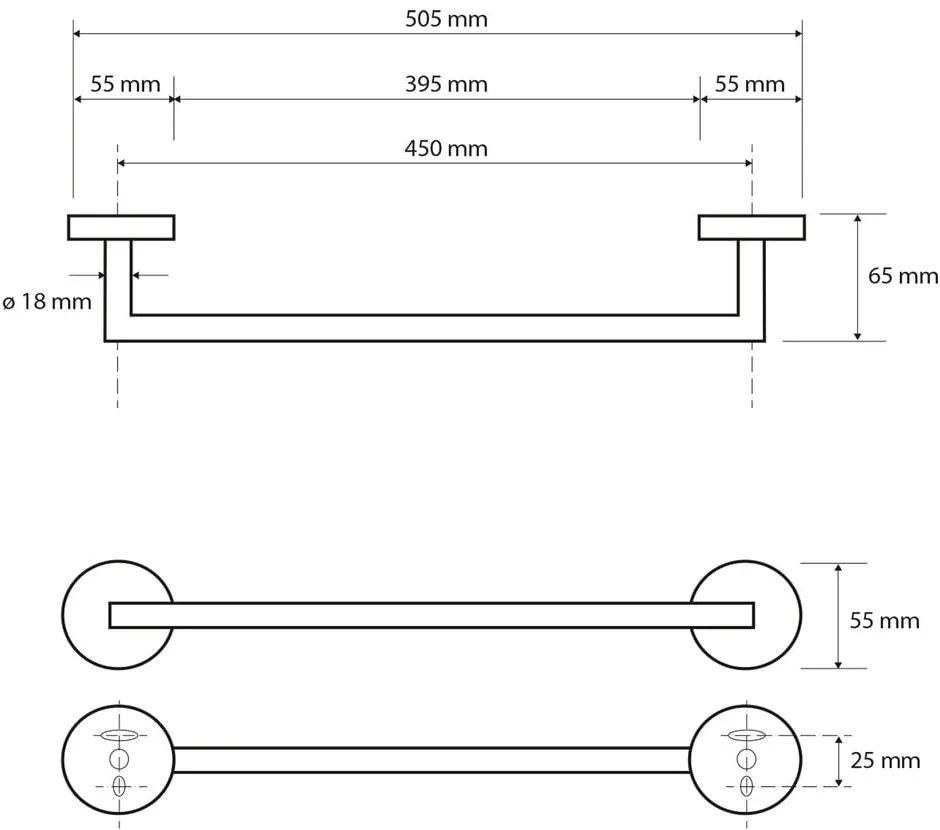 Porta asciugamani in ottone nero X-Round - Sapho