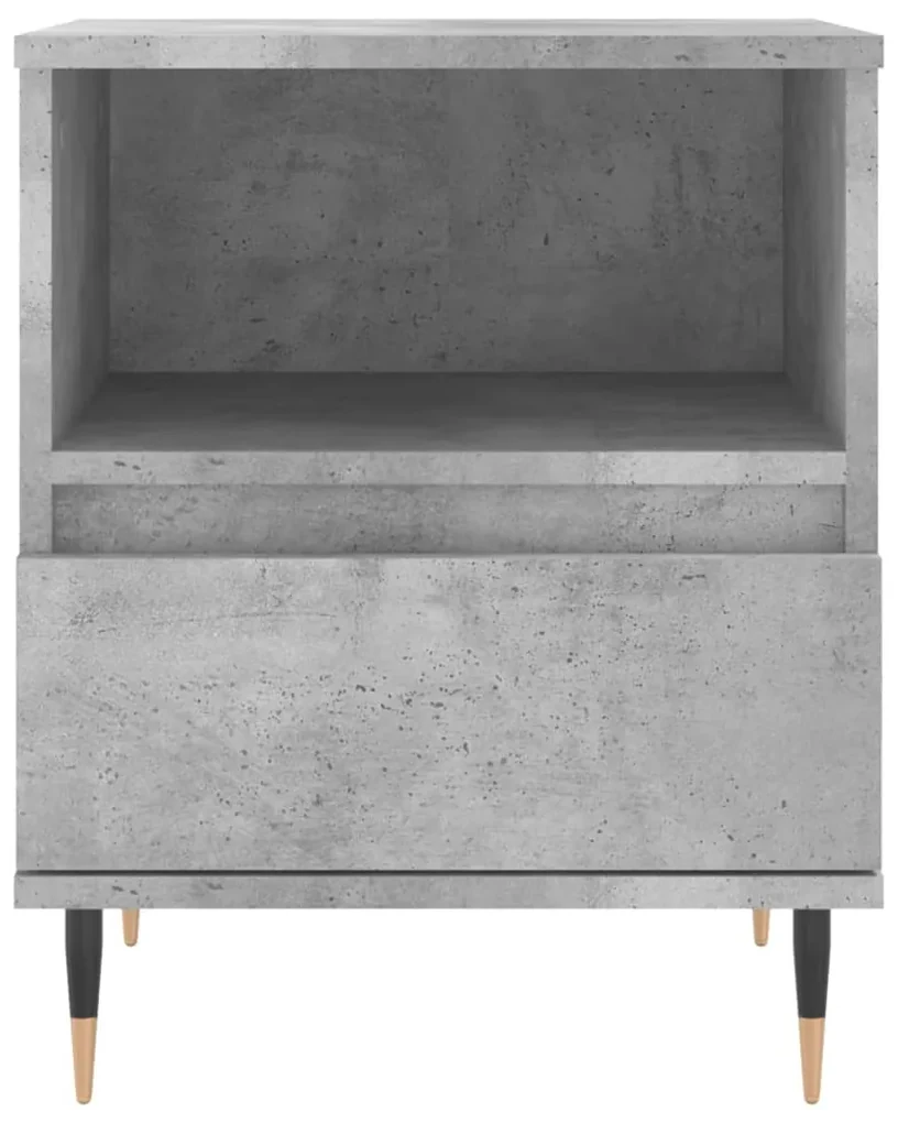 Comodino grigio cemento 40x35x50 cm in legno multistrato
