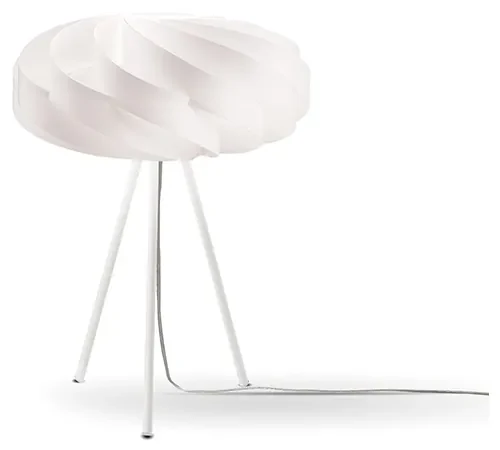 Lampada Da Tavolo Con Treppiede 1 Luce Flat In Polilux Bianco Made In Italy
