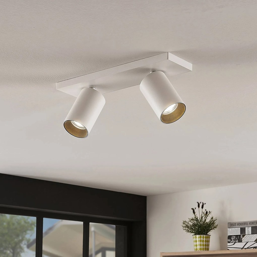 Arcchio Faretto Brinja, bianco, angolare, Ø 6 cm, a 2 luci, GU10 Brinja Arcchio, dimmerabile, Bianco / Opale, Corridoio, Alluminio, Moderno, Faretto