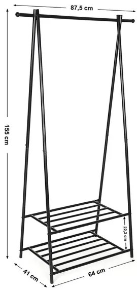 Appendiabiti da terra LINEA nero