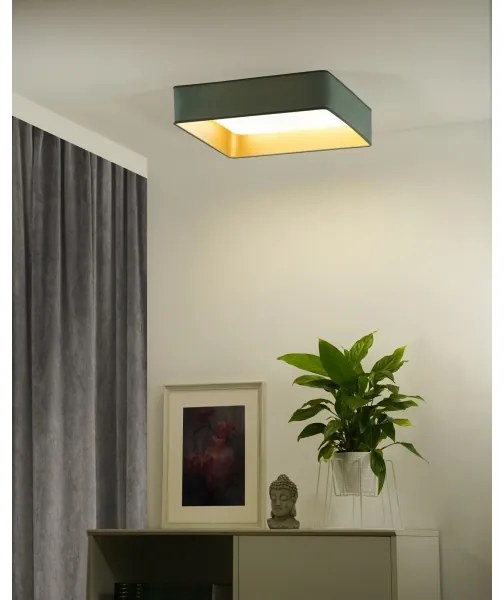 Brilagi-LED Plafoniera dimmerabile VELVET SQUARE LED/36W/230V Wi-Fi Tuya+telecomando verde menta