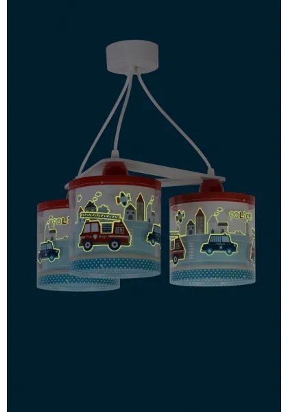 Dalber D-60614 - Lampadario per bambini POLICE 3xE27/60W/230V