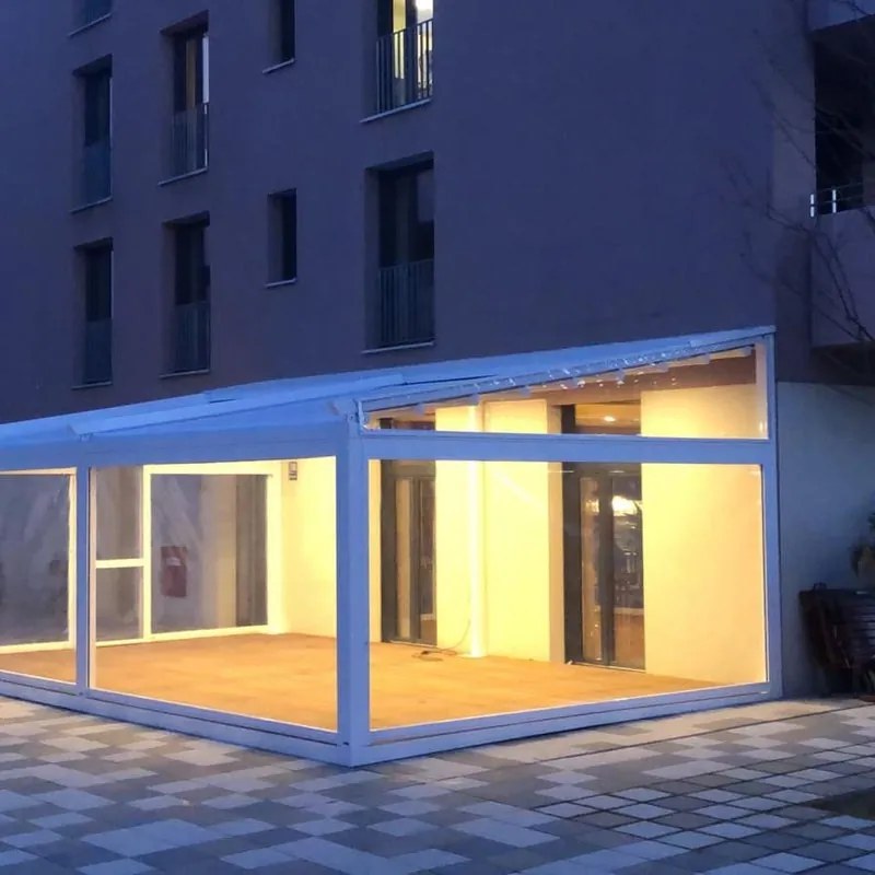 Pergola in alluminio bianco autoportante copertura fissa bianca 400x300 cm - Demetra