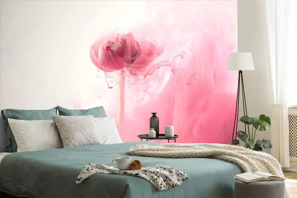 Carta da parati – Fiore rosa in stile interessante