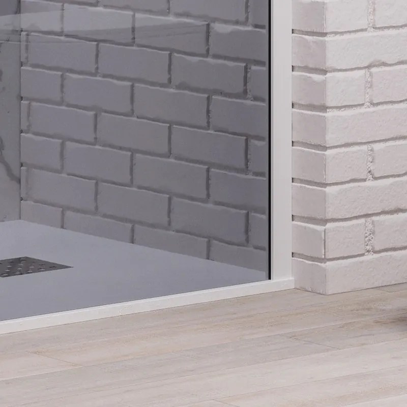 Doccia walkin 140 cm vetro fume profilo bianco | KW1000FB - KAMALU