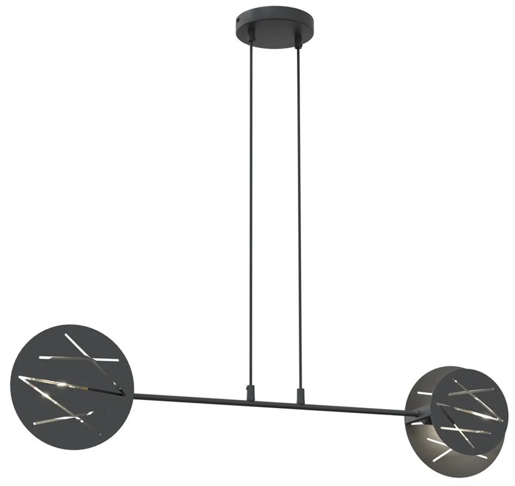 Lampada a sospensione in acciaio XOTIC 2 nero 2xE27