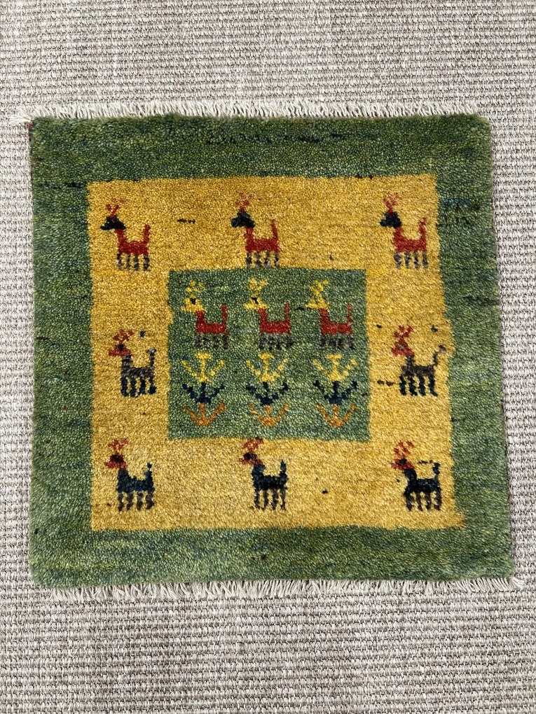 Gabbeh Tappeto persiano 40 x 40 Giallo (Iran) Annodato A Mano