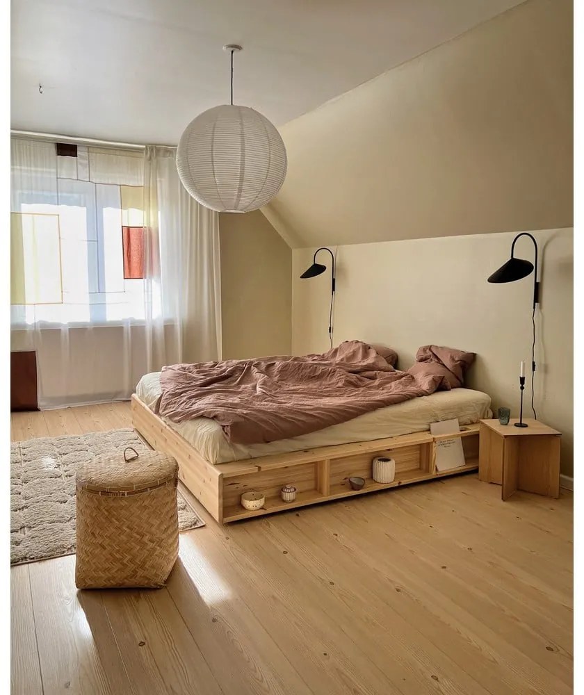 Letto matrimoniale in legno di pino con griglia 140x200 cm Ziggy - Karup Design