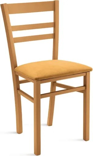 Sedia imbottita in tessuto Giallo e sruttura in legno HOLLY 2 sedie