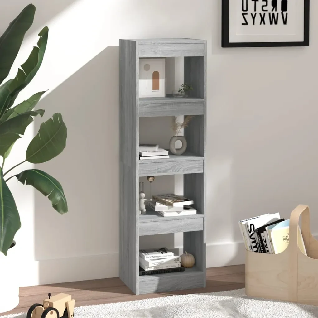 Libreria/divisorio grigio sonoma 40x30x135 cm