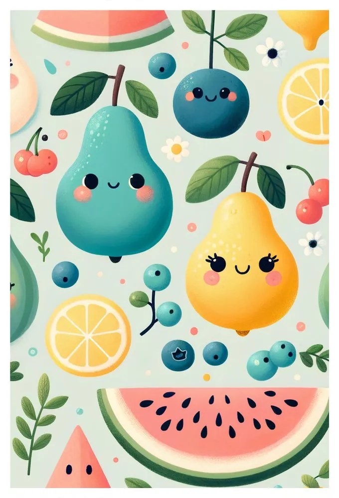 Quadro su tela – Frutta colorata per bambini