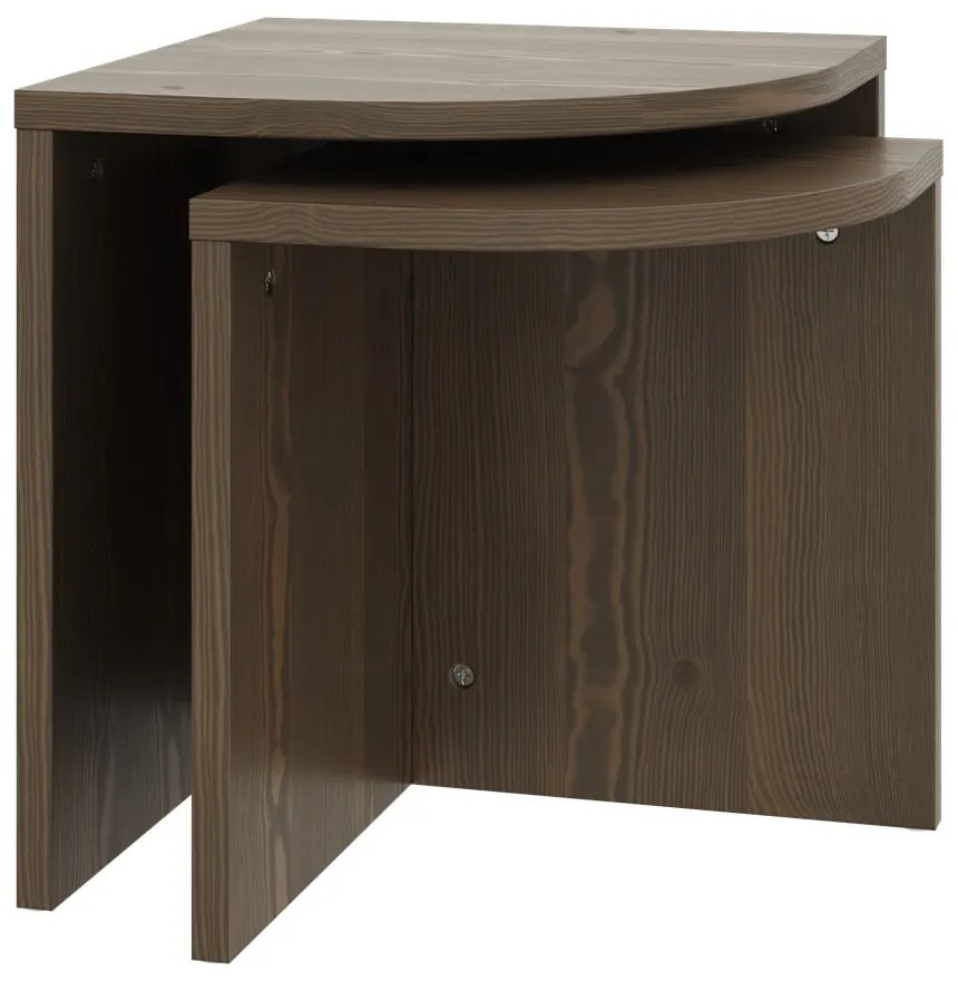 Set di tavolini da salotto in marrone scuro in pino massiccio 2 pz Combine – Karup Design