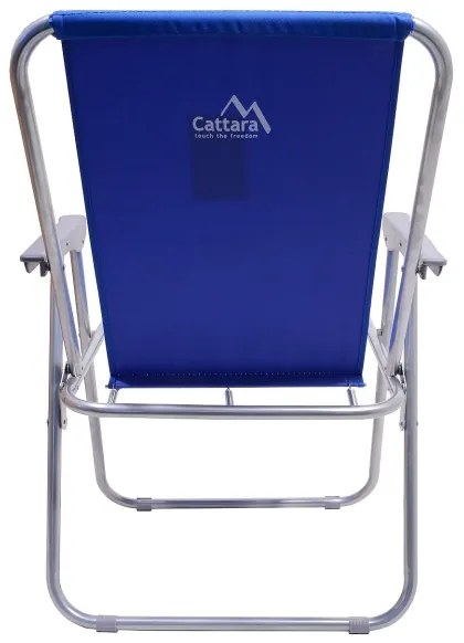 Sedia da campeggio pieghevole blu/cromata opaca