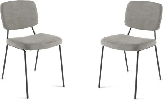 Sedia metallo seduta tessuto Grigio Chiaro - TULLIA 2 sedie