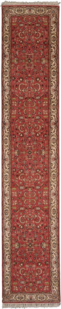 Sarouk Tappeto 410 x 80 Rosa (Indian) Annodato A Mano