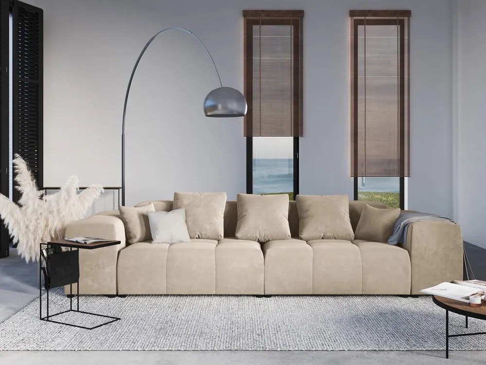 Cuscino in velluto beige per divano componibile Rome Velvet - Cosmopolitan Design