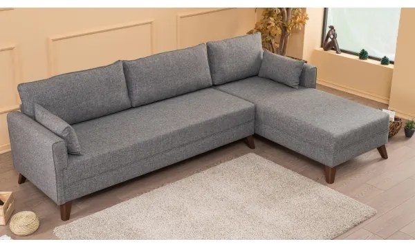 Divano angolare a L KORFU grigio destro